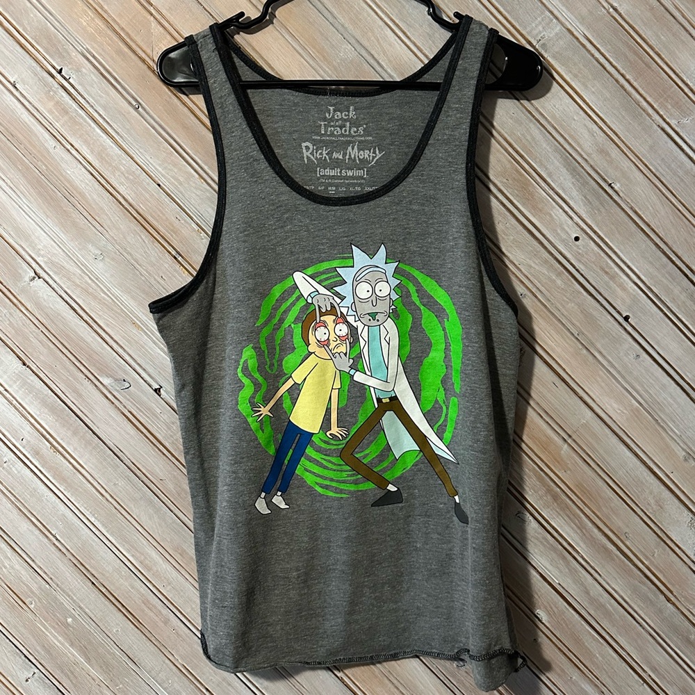 Rick & Morty Adult Swim Sleeveless Tank Top Graphic Logo Summer Shirt Sci-Fi TV
